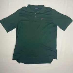 Ralph Lauren Polo Golf Vintage Shirt Size Large Green Stripe Short Sleeve Pima